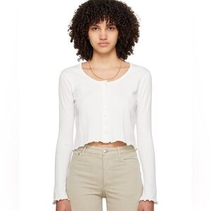 APC Off White Lettuce Hem Cardigan S